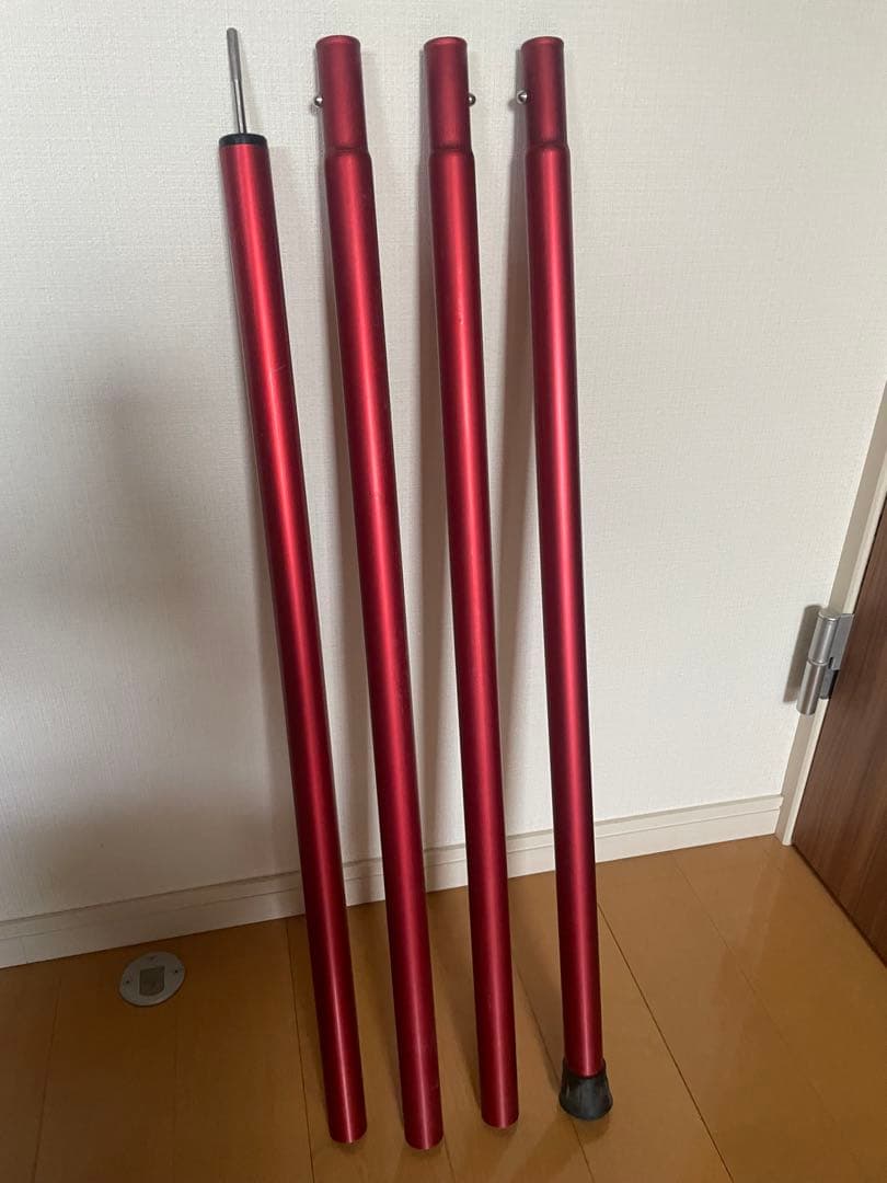 スノーピーク　ウイングポール　レッド280cm☓3本セット