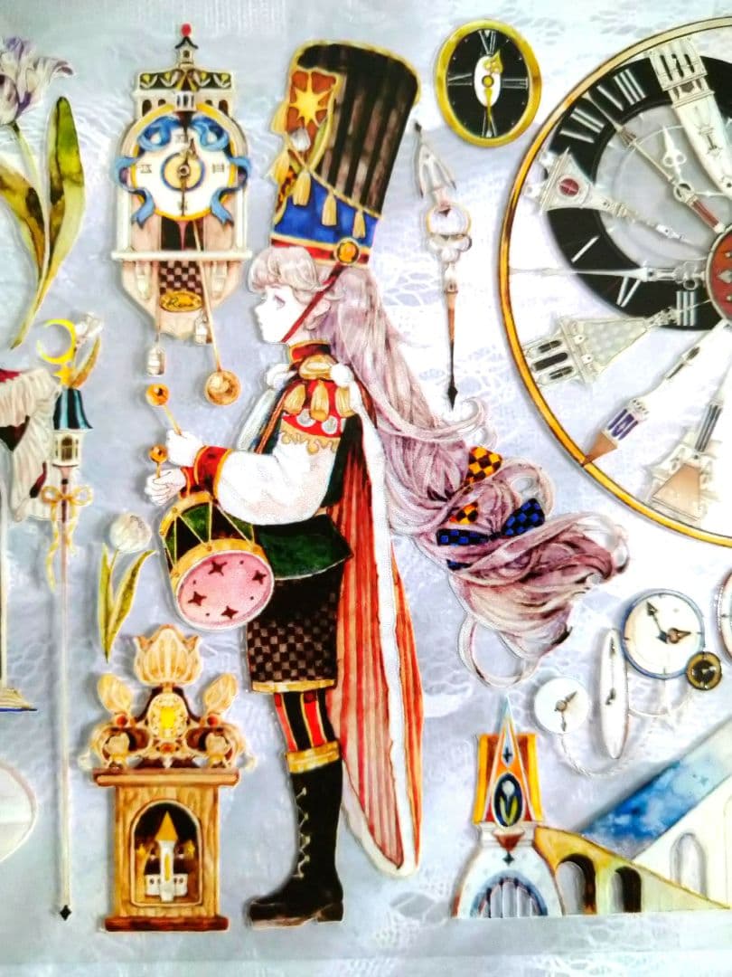 ✩のこり２✩J699＃月下城(水晶)Reco切り売り海外人物装飾マステ女の子