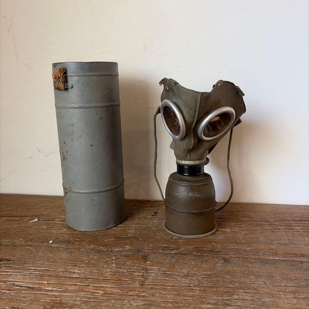 1938年　製造　ガスマスク　フランス軍　ミリタリー　第二次世界大戦