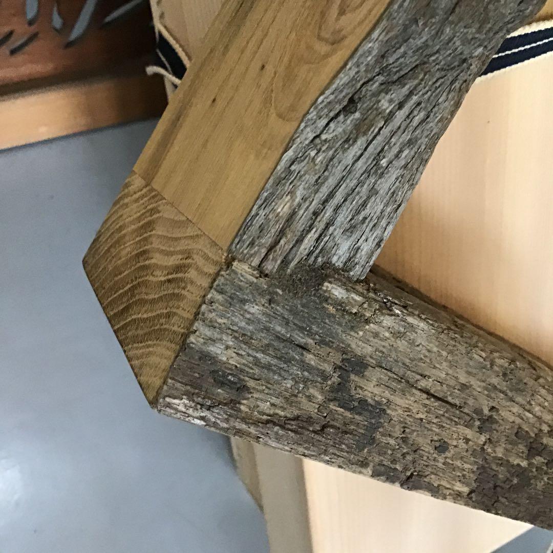 茶道具 炉縁 古材栗材 炉縁 川瀬 表完 作  S130RB