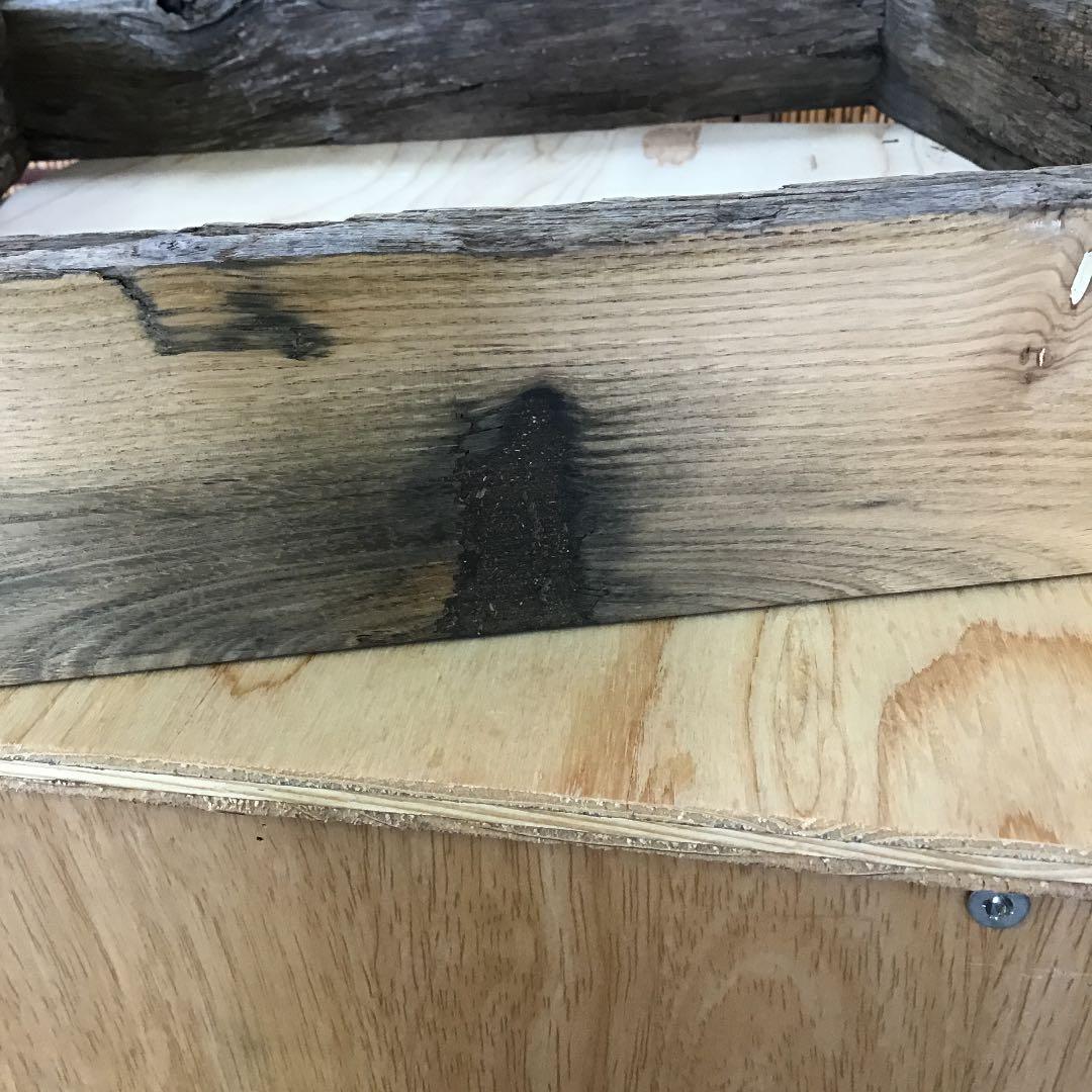 茶道具 炉縁 古材栗材 炉縁 川瀬 表完 作  S130RB