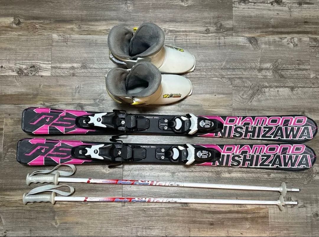 スキーセット　板100cm・ブーツ20cm・ストック90cm キッズ、ジュニア