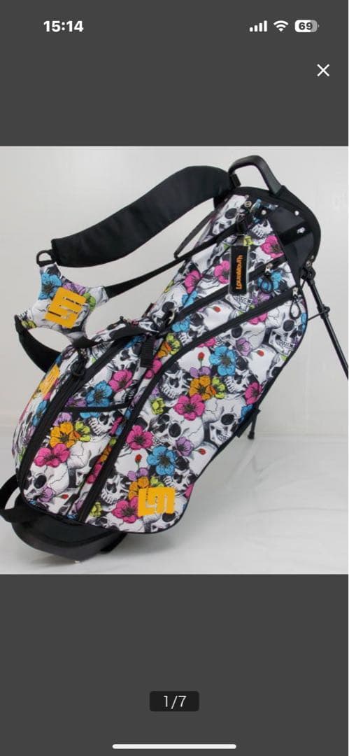 カラフルスカルデザイン ゴルフバッグ