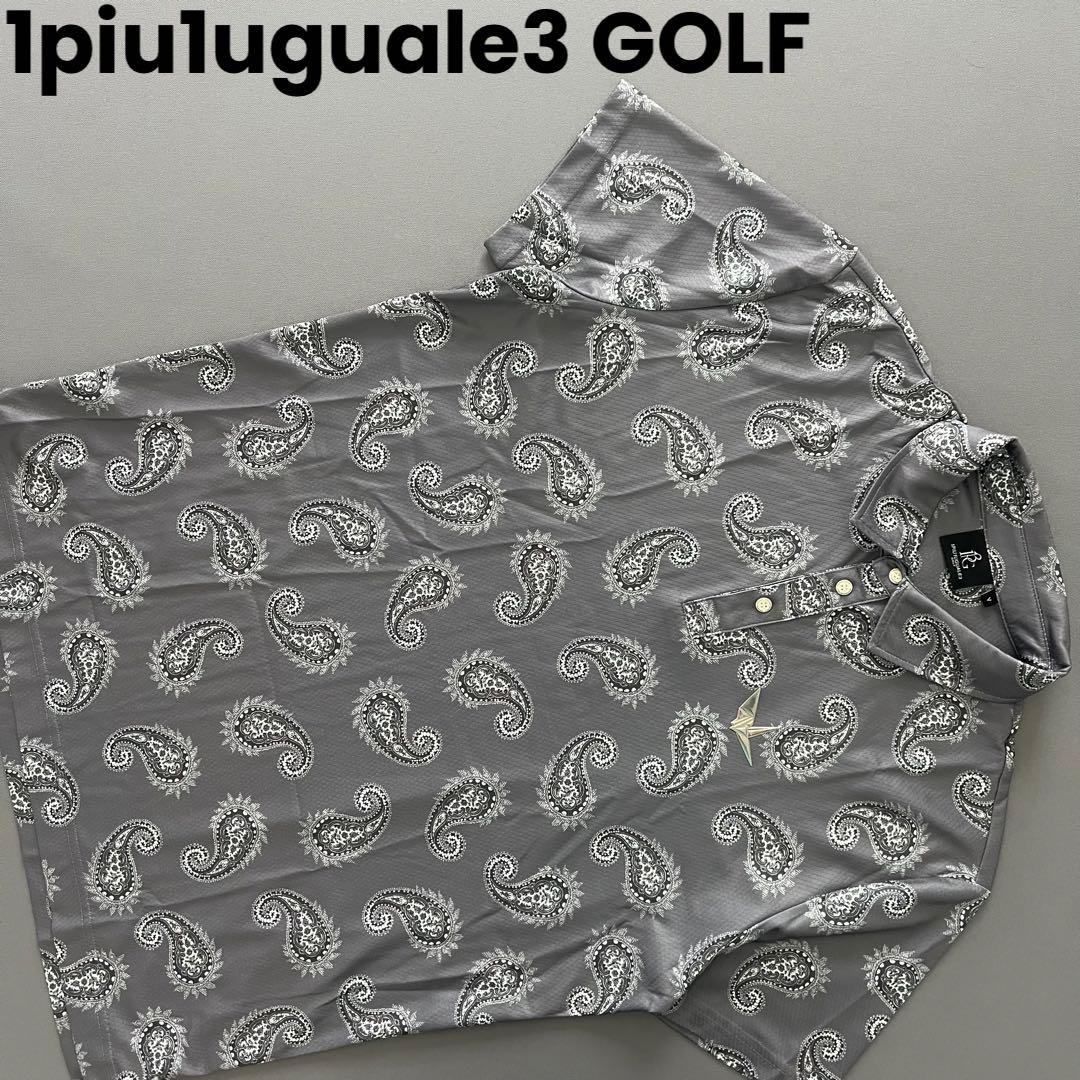 1piu1uguale3 GOLF ペイズリー 総柄　ポロシャツ　メンズ　L V
