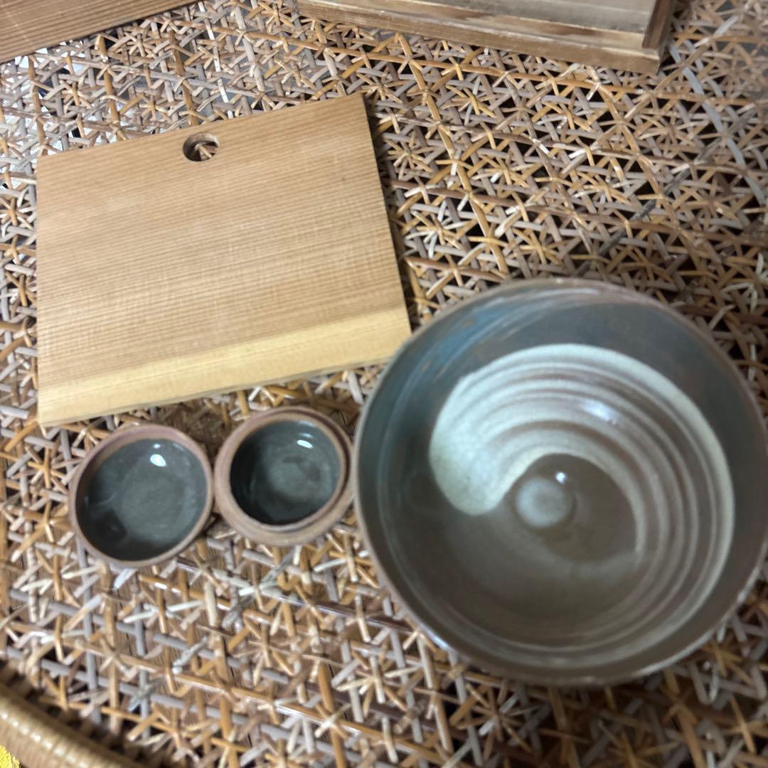 茶道具 セット 木箱入り 抹茶碗 水指 棗 柄杓 旅茶道具 アンティーク