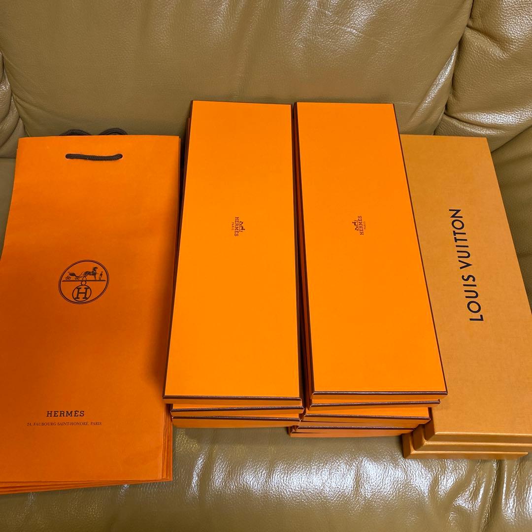 エルメスHERMES ルイヴィトン　ネクタイ 空箱紙袋 21点セット