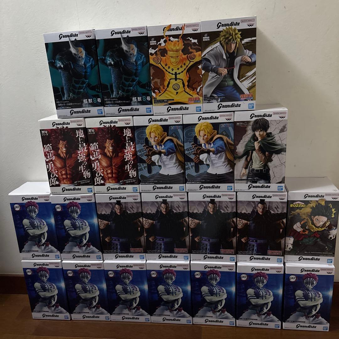 グランディスタフィギュアセット　猗窩座　エレン　範馬勇次郎　王騎など23個セット
