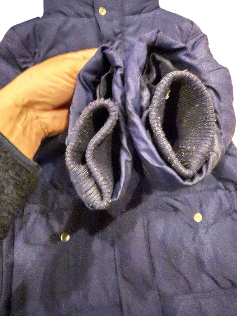 LUZeSOMBRA フード付きロングベンチコート ネイビー