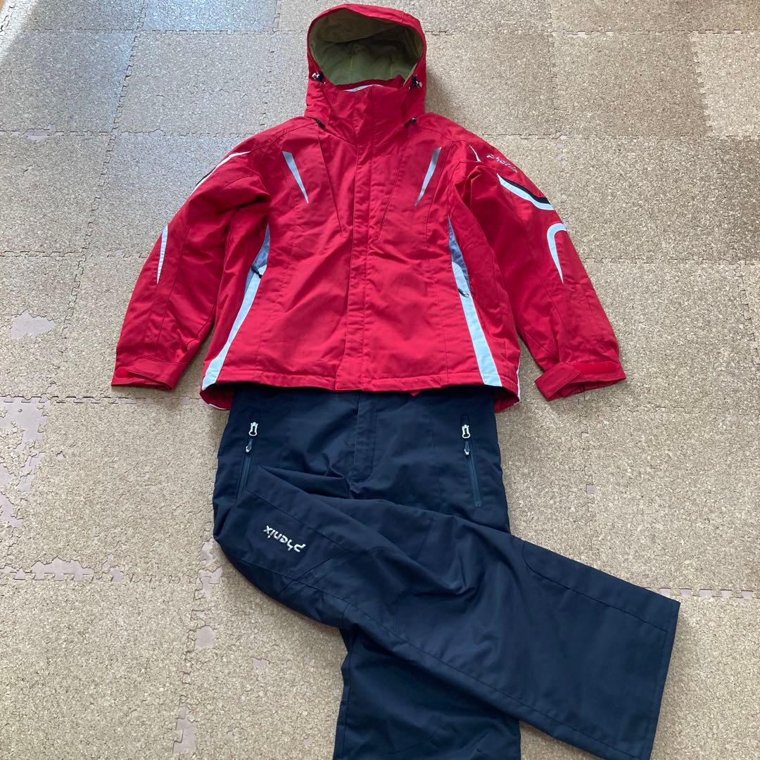 【美品】フェニックスphenixスキーウェア ダウンジャケット上下Sメンズ赤×黒