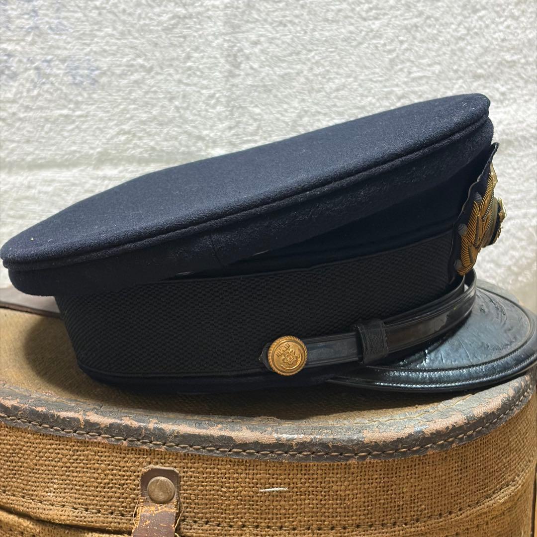 当時物　旧日本帝国海軍　制帽　帽子　軍帽　ネーム入り ミリタリー　箱付