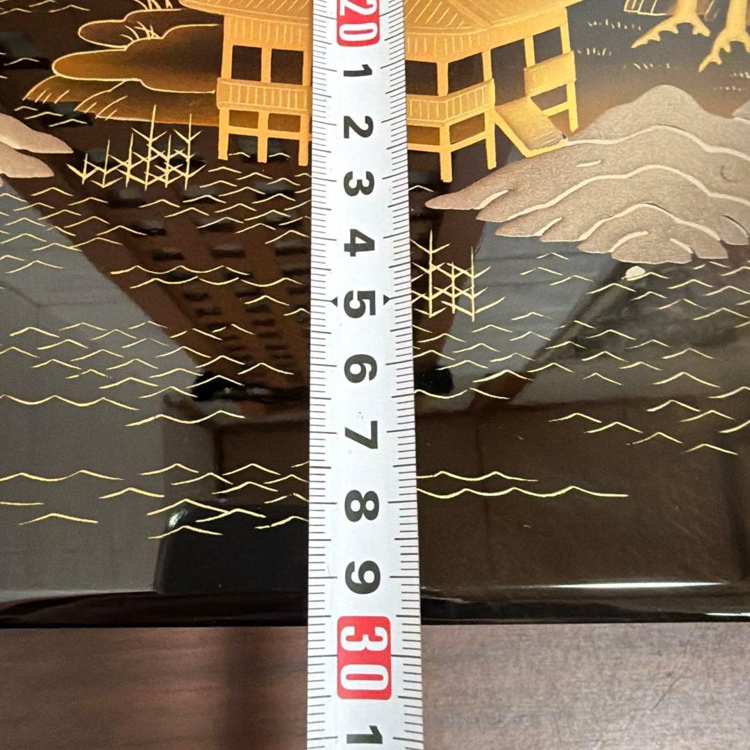 新品 紀州塗 硯箱 山水 高級漆器