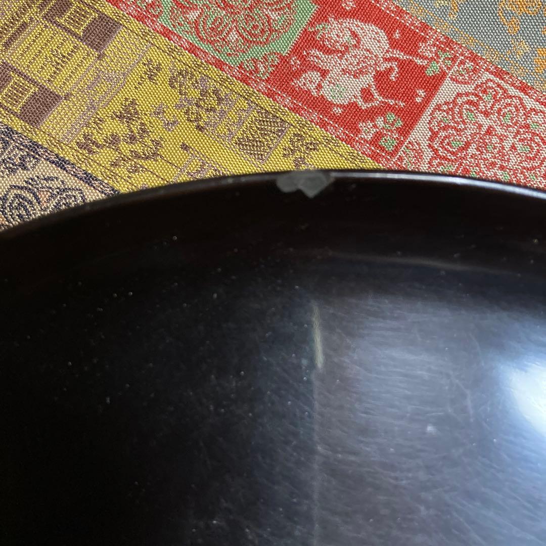 七代中村宗哲(貘斎）真塗 黒菓子器　￼22.5×2.2cm 共箱