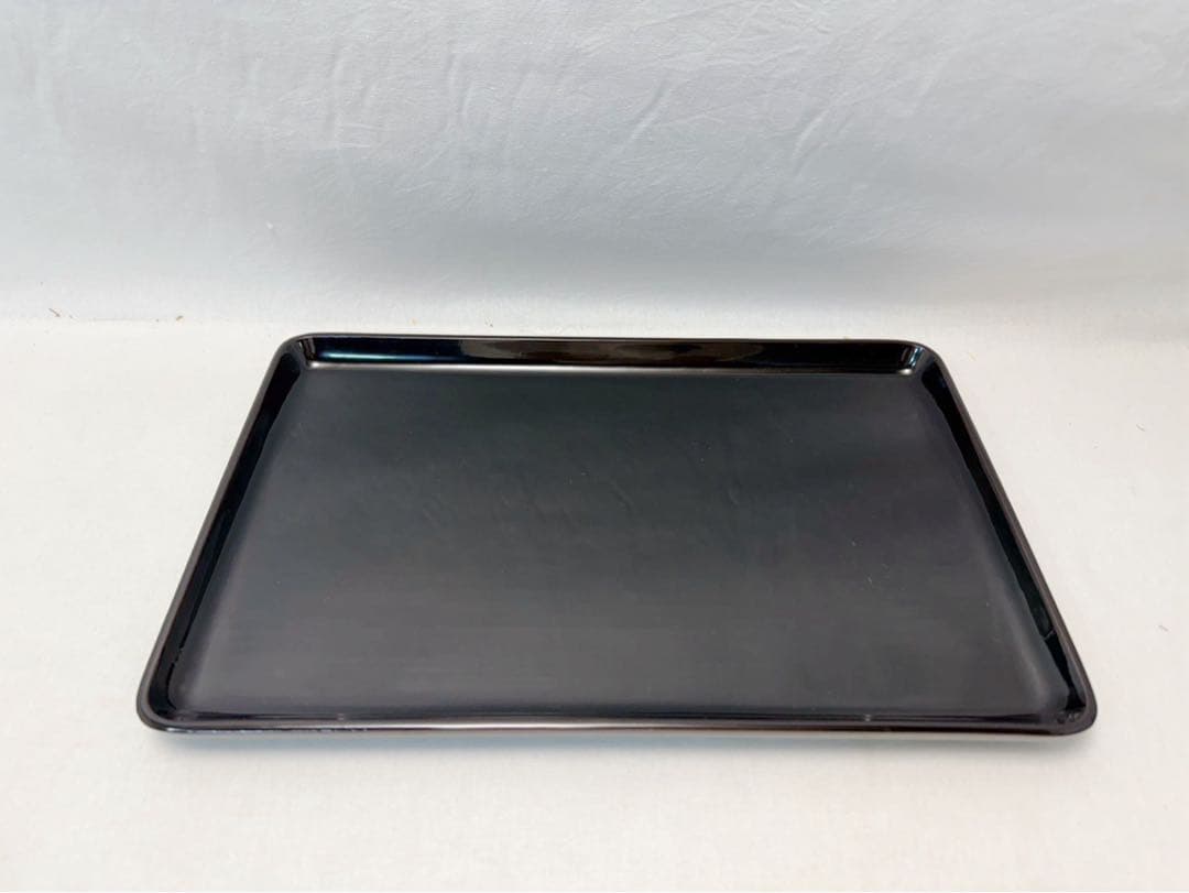 美品 懐石道具 木製黒真塗 長方膳 会席膳 十五客揃 布着本堅地 宴会盆木箱