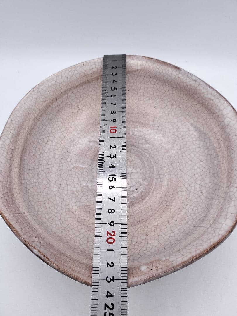 c669 菓子器 萩 六角刷毛目 岡田裕 木箱 茶道具 古物