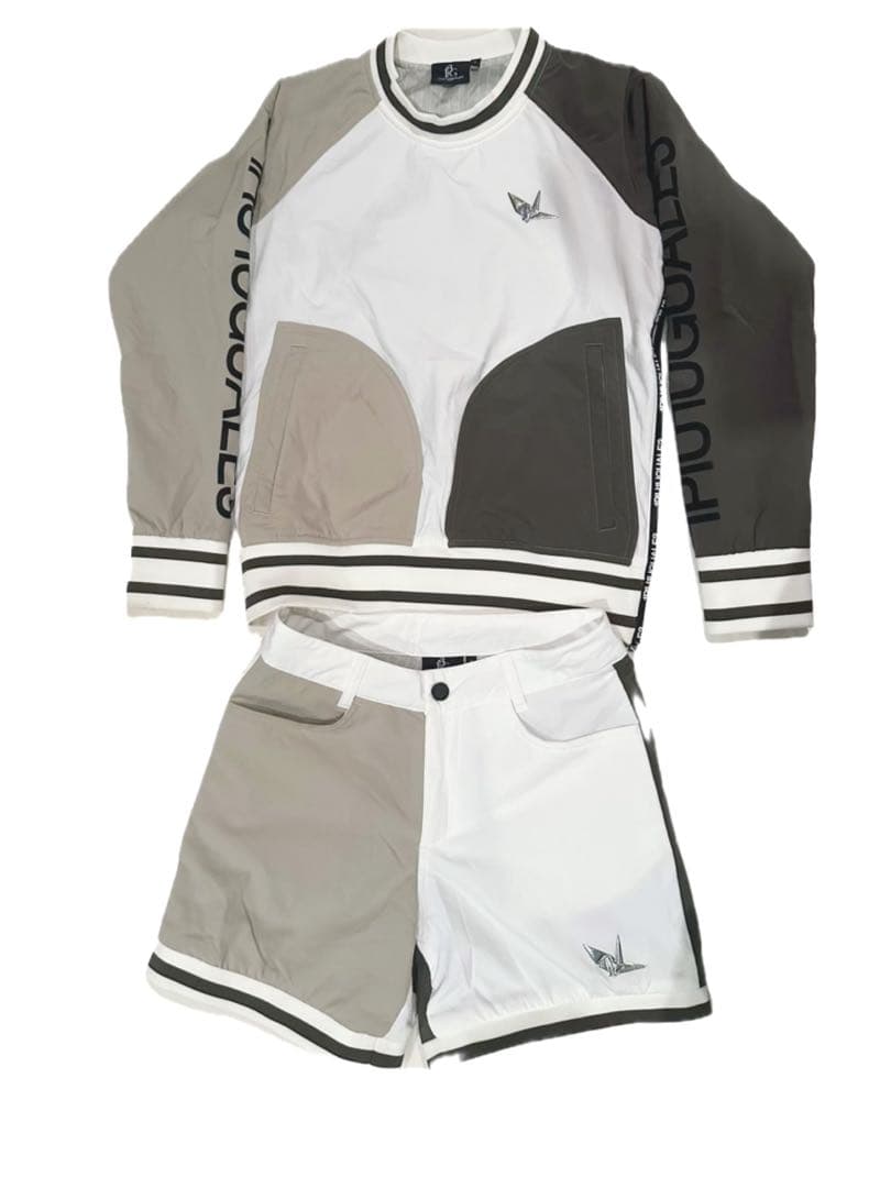 1PIU1UGUALE3 セットアップ ホワイト/グレー