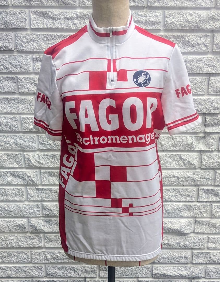 希少イタリア製 Castelli 男性用レトロ サイクルジャージ デッドストック