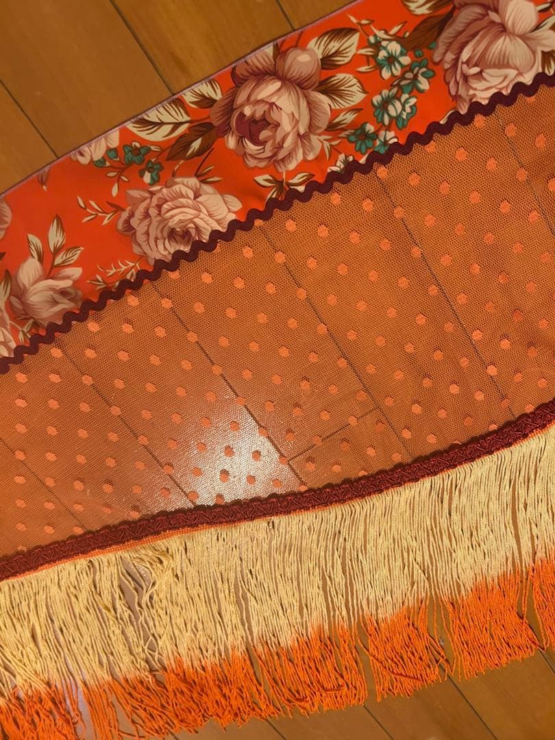 新作オレンジ系グラデーションフレコフラメンコ衣装シージョ