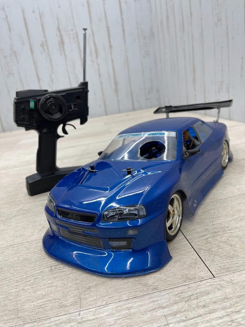 1/10 タミヤ エンジン ラジコンカー R34 GT-R TGS-Rシャーシ