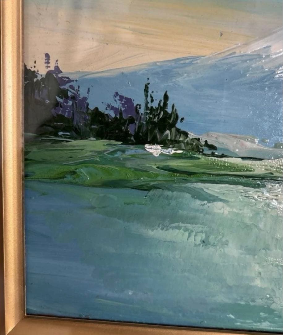 富士山と桜 油彩画“冬天到了，春天还会远吗？”