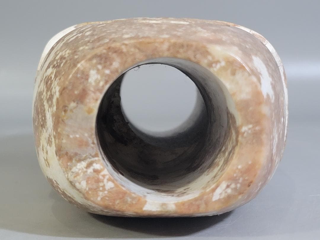 中国 砡石刻 饕餮紋 祭飾 DT742