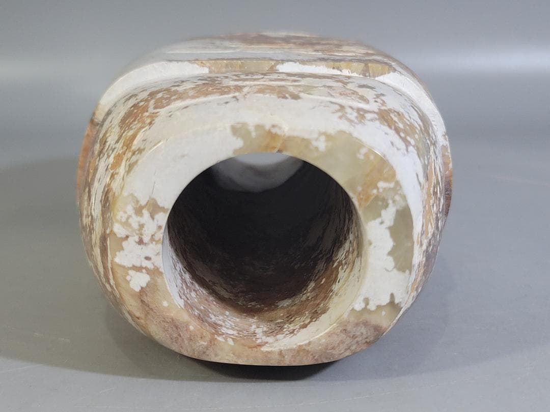 中国 砡石刻 饕餮紋 祭飾 DT742