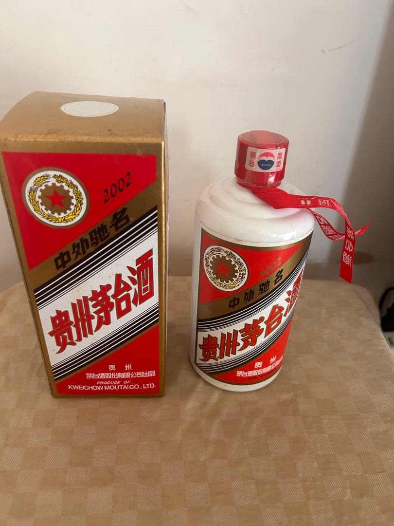 新品未開封 中国古酒 貴州茅台酒 マオタイ酒 五星麦ラベル 2002年