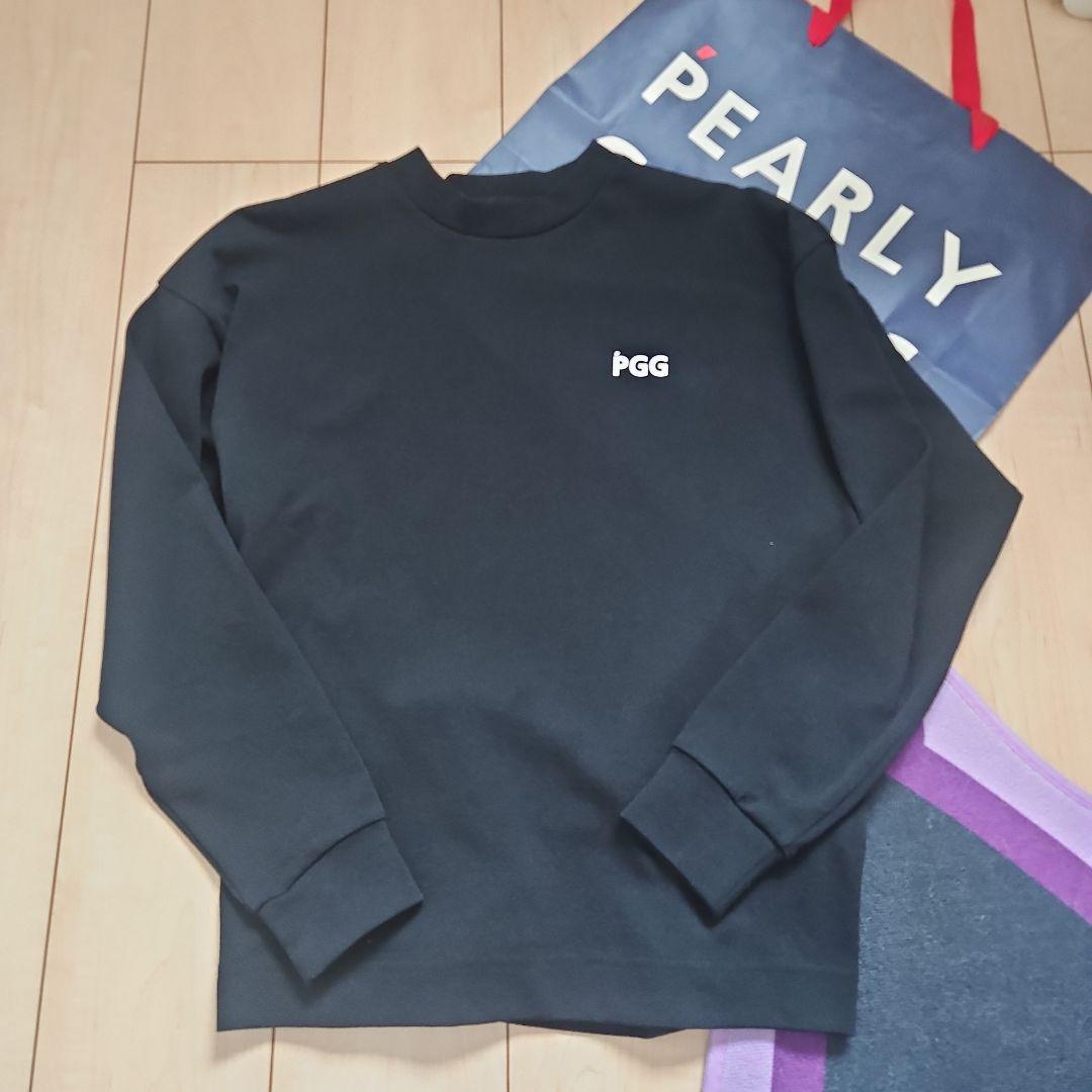 PGGロゴ入り黒長袖セーター