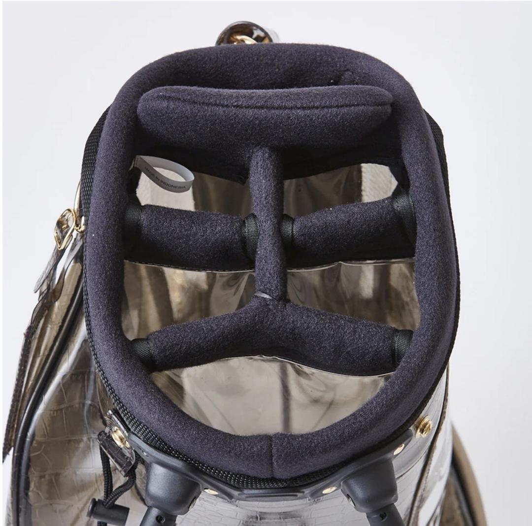 キャディバッグ エンボスクロコ クリア 黒 新品 ムータマリンゴルフ