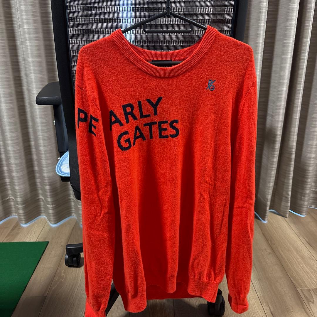 PEARLY GATES オレンジ（赤） カシミヤ入り　セーター