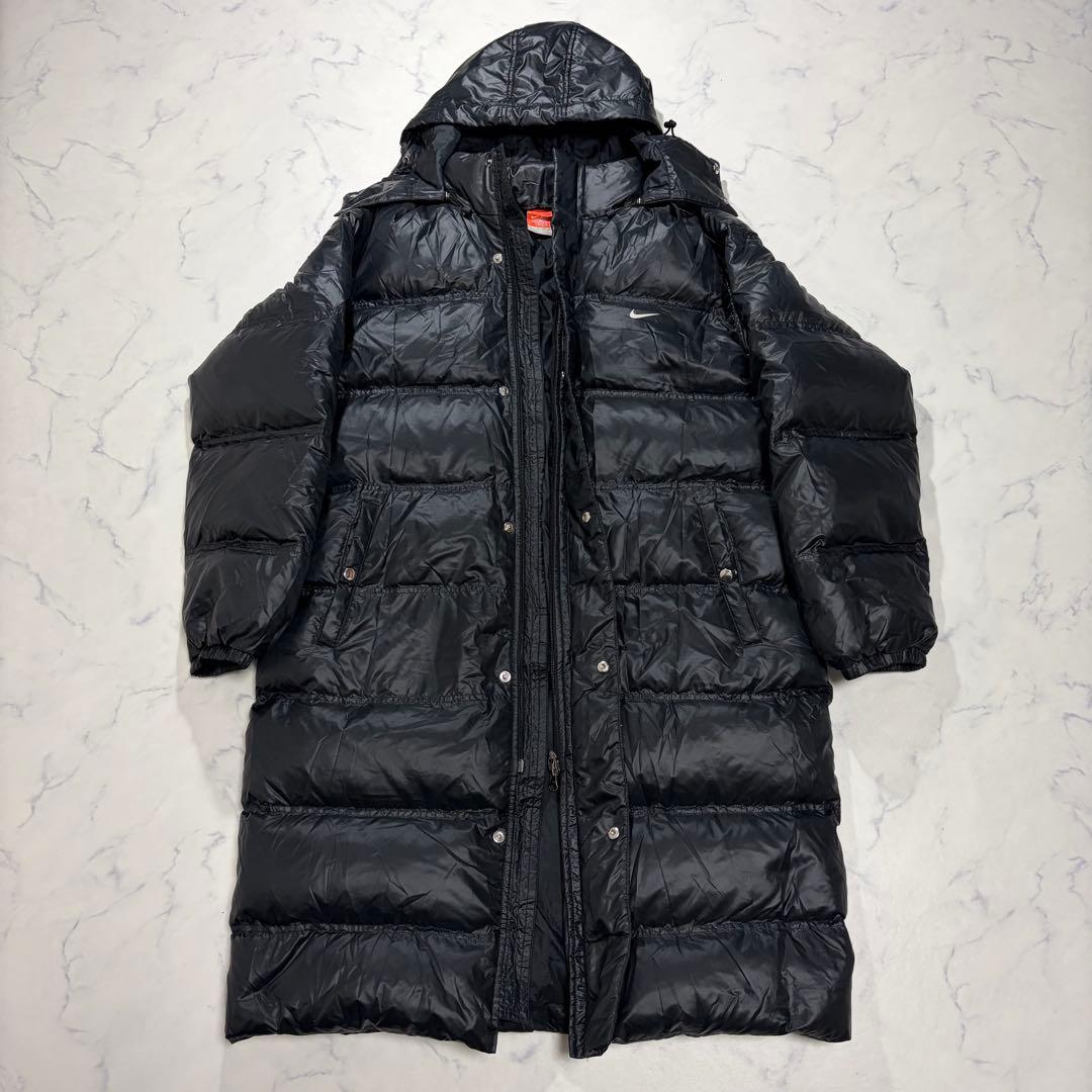 ナイキ ダウンコート ベンチコート フード付き ブラック XL 大きいサイズ