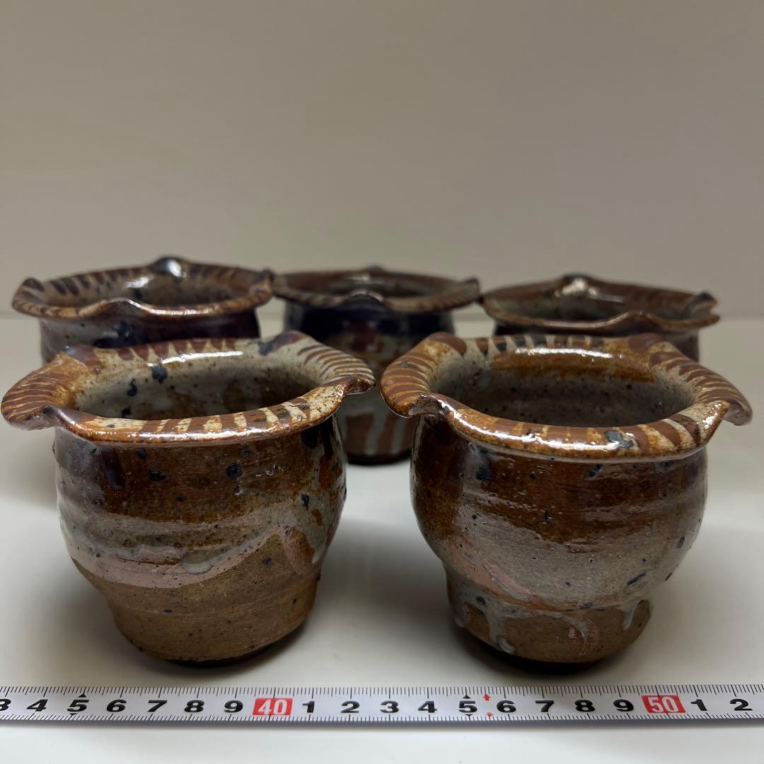 古唐津　絵唐津向付5客　口径約10㎝　東Y7-1112☆2Fトヒコ