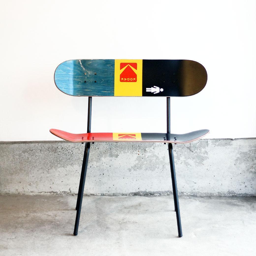 沖縄送料込 スケートボード チェア ベンチ スケボー ベース部品 001黒