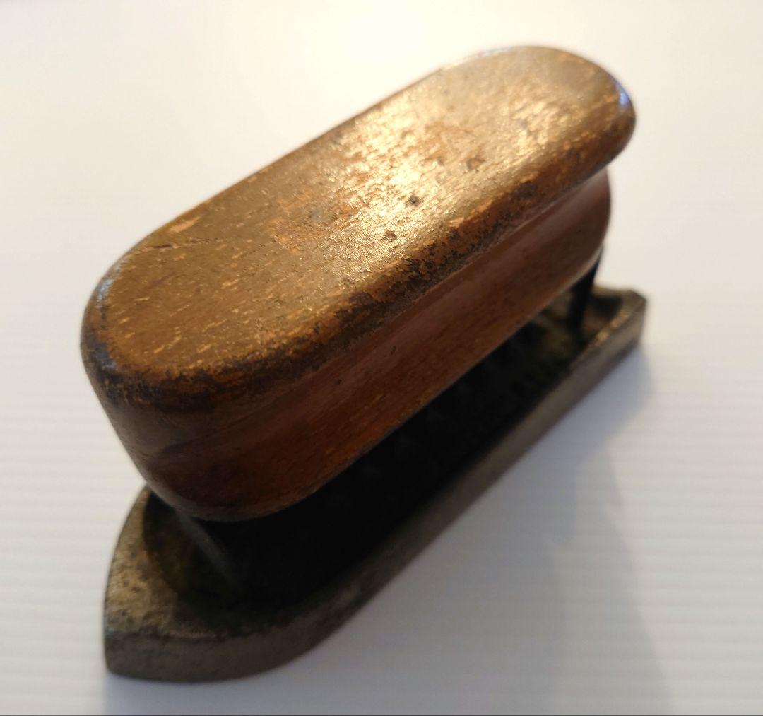 アンティーク木製 金属製 アイロン イギリス 英国