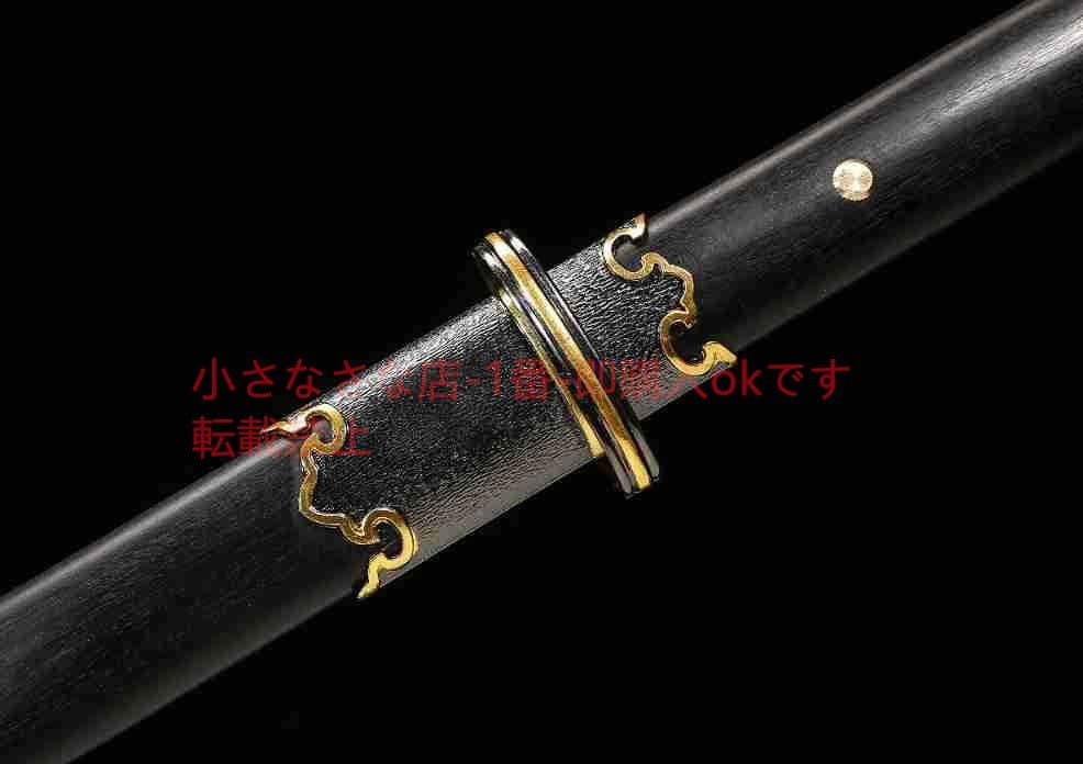 環首唐横刀二色型烏木百錬文紋鋼 古兵器 武具 刀装具 日本刀 模造刀 居合刀