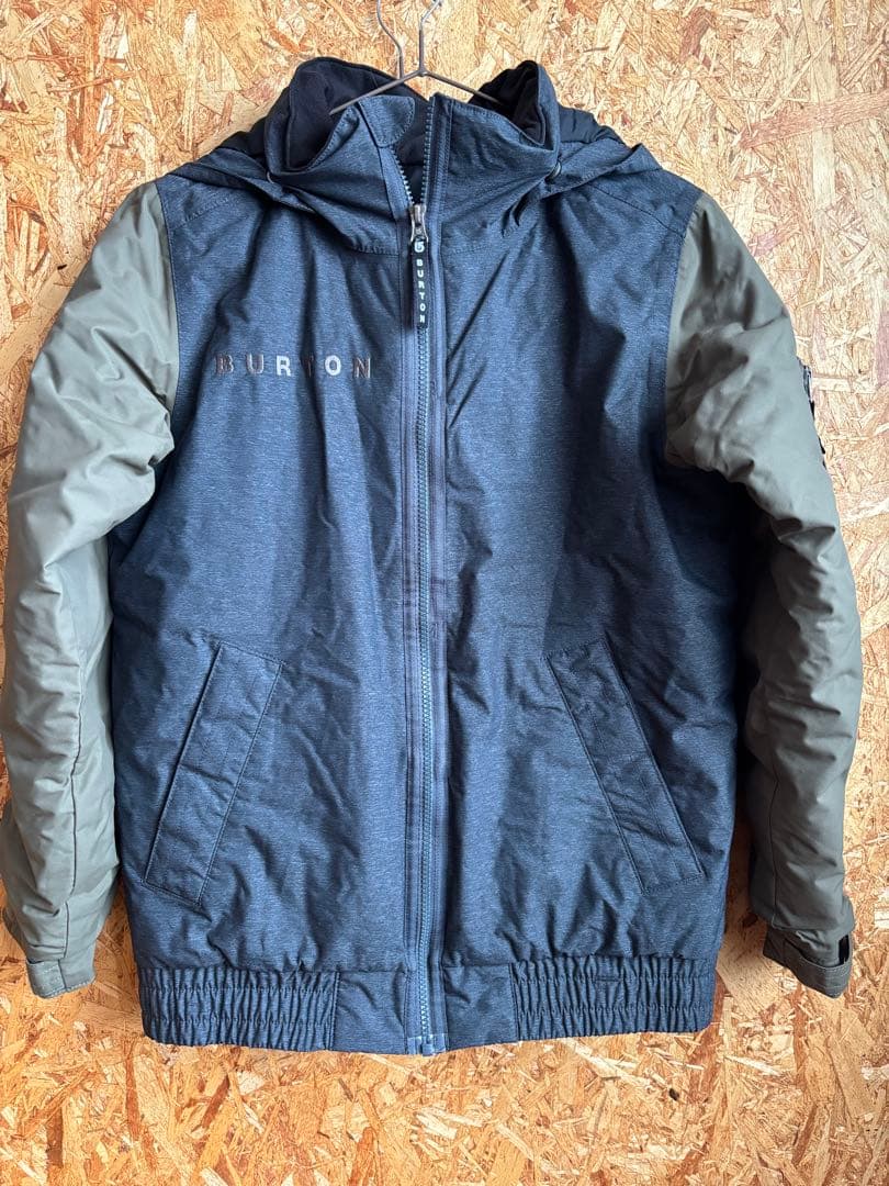 BURTON フード付きジャケット グレー/オリーブ　ジュニアM136-147