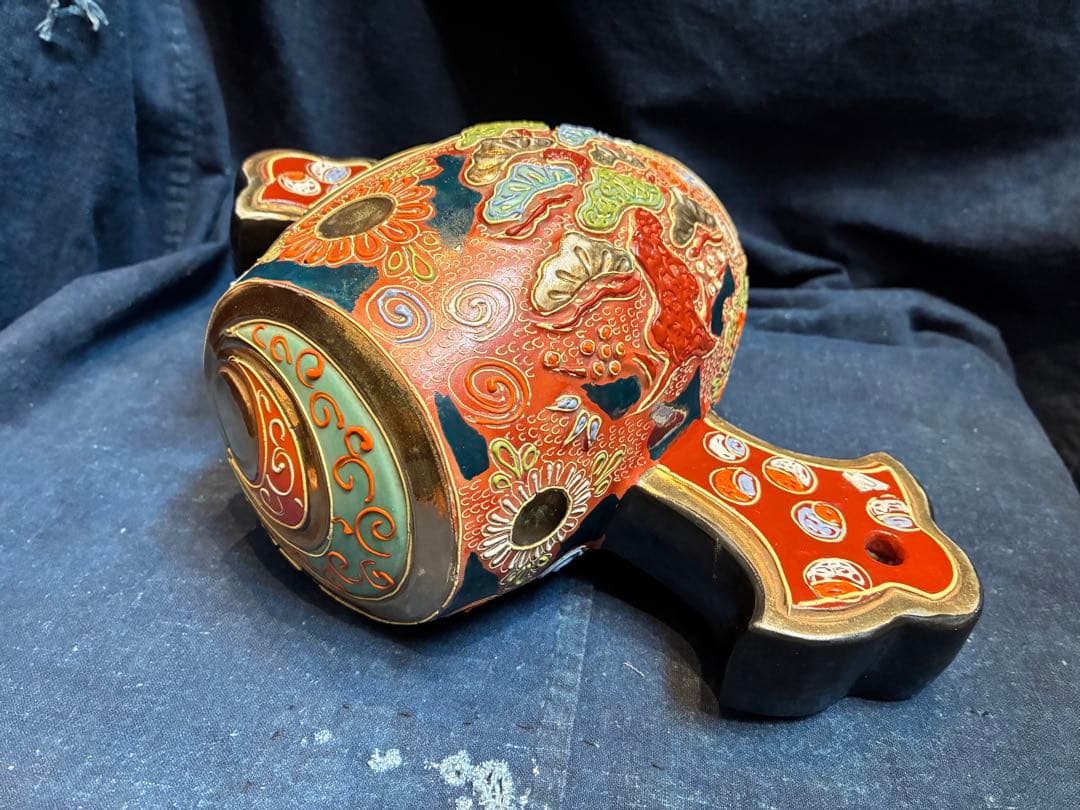 九谷焼　打ち出の小槌　縁起物　金運　大正期