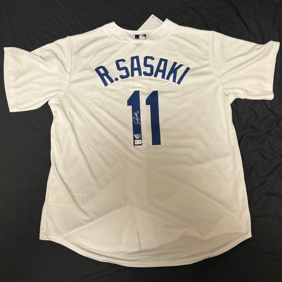 ドジャース 佐々木朗希 直筆サイン ユニフォーム MLB Fanatics