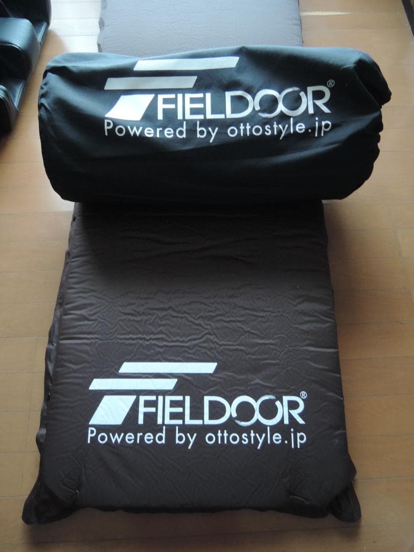 【未使用】FIELDOOR 10cm厚 自動膨張エアーマットレス 2枚セット