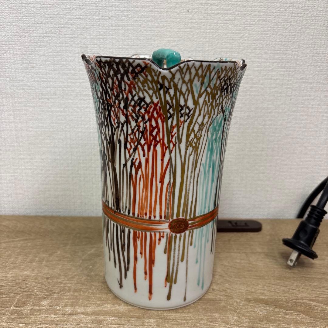 茶道用　水指 水指　平安　手塚祥堂造 金彩柴垣文