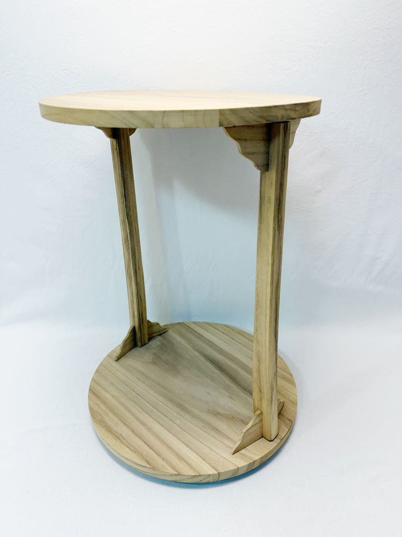 未使用 茶道具 利休好写し 桐 丸卓 組み立式 元箱