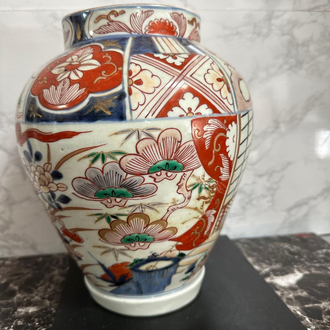 江戸時代、元禄、染錦、沈香壺。箱付き、