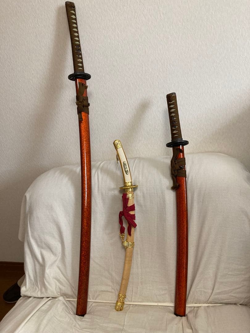 日本刀、居合刀、鞘、鍔、模造刀、レア物、鑑賞用、コスプレ、外国お土産、3本セット