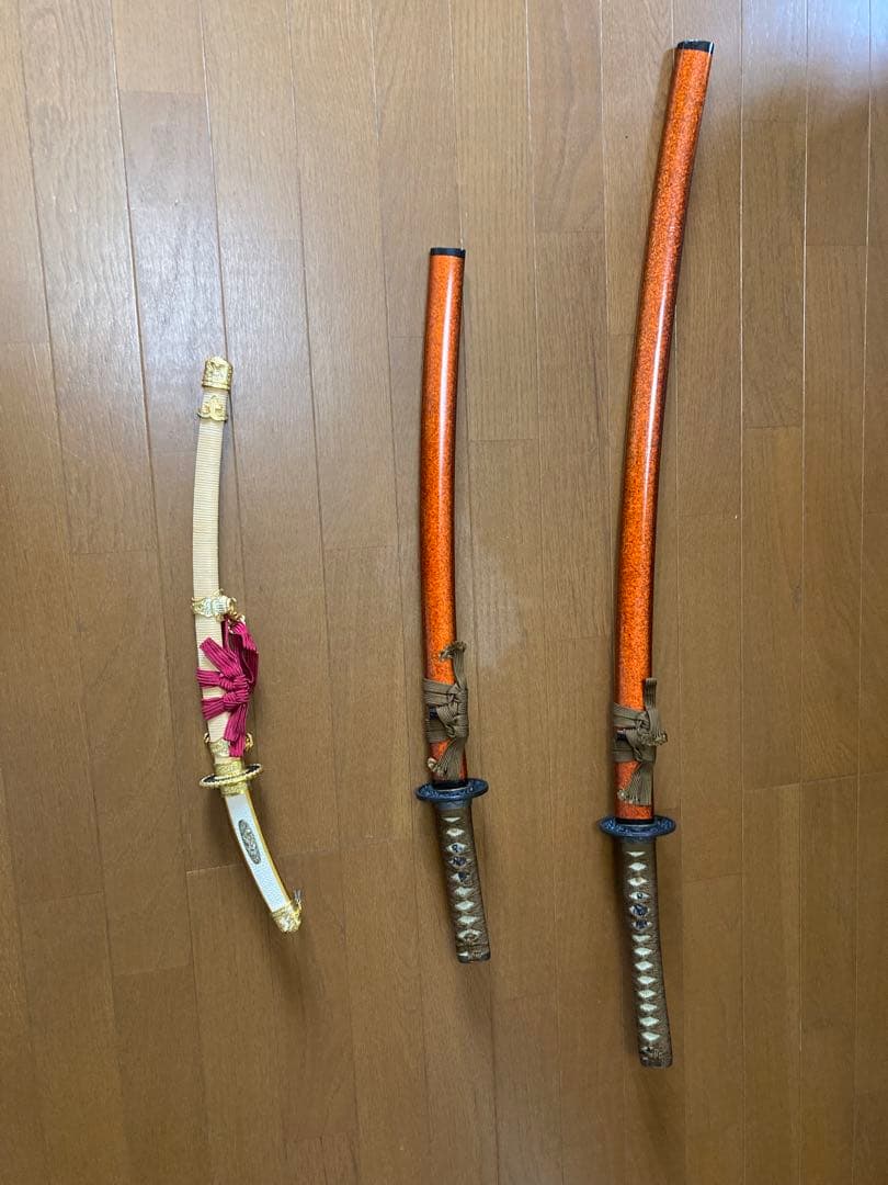 日本刀、居合刀、鞘、鍔、模造刀、レア物、鑑賞用、コスプレ、外国お土産、3本セット