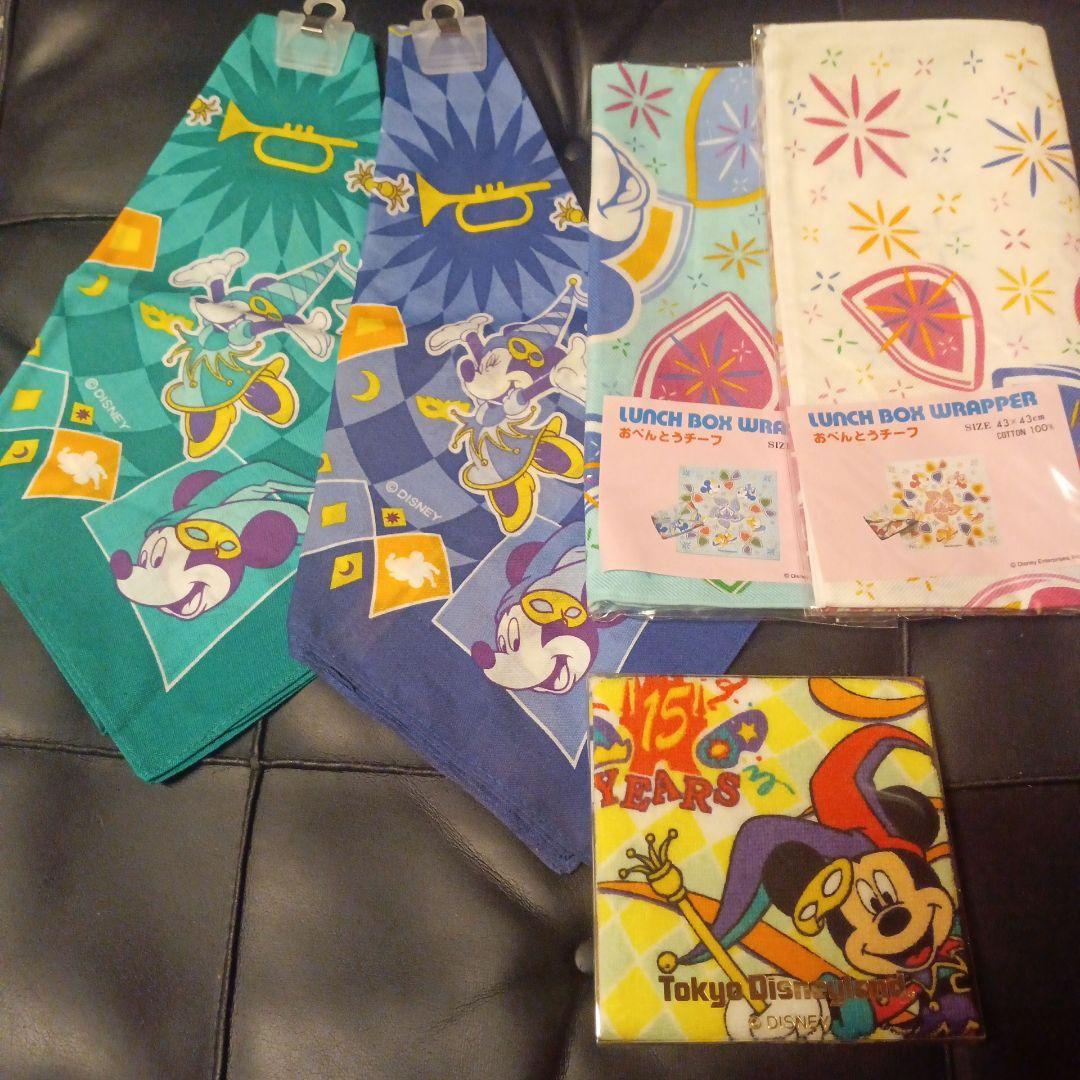 ディズニーランドレトロ15thべんとうチーフハンカチタオルセット