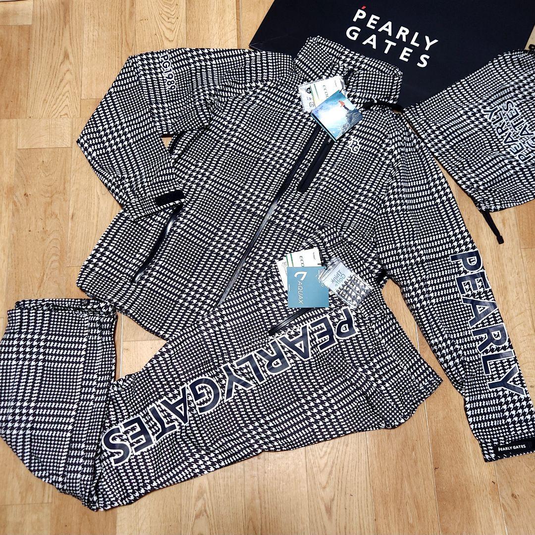 新品　パーリーゲイツ　メンズ　レインウエア　上下セットアップ　千鳥柄　サイズ4