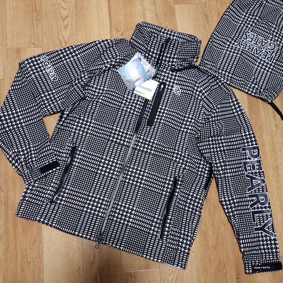 新品　パーリーゲイツ　メンズ　レインウエア　上下セットアップ　千鳥柄　サイズ4