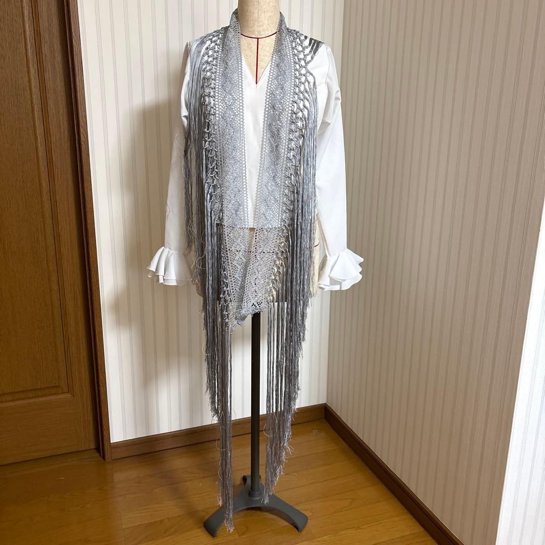 フラメンコ　レースシージョ　シルバー グレー