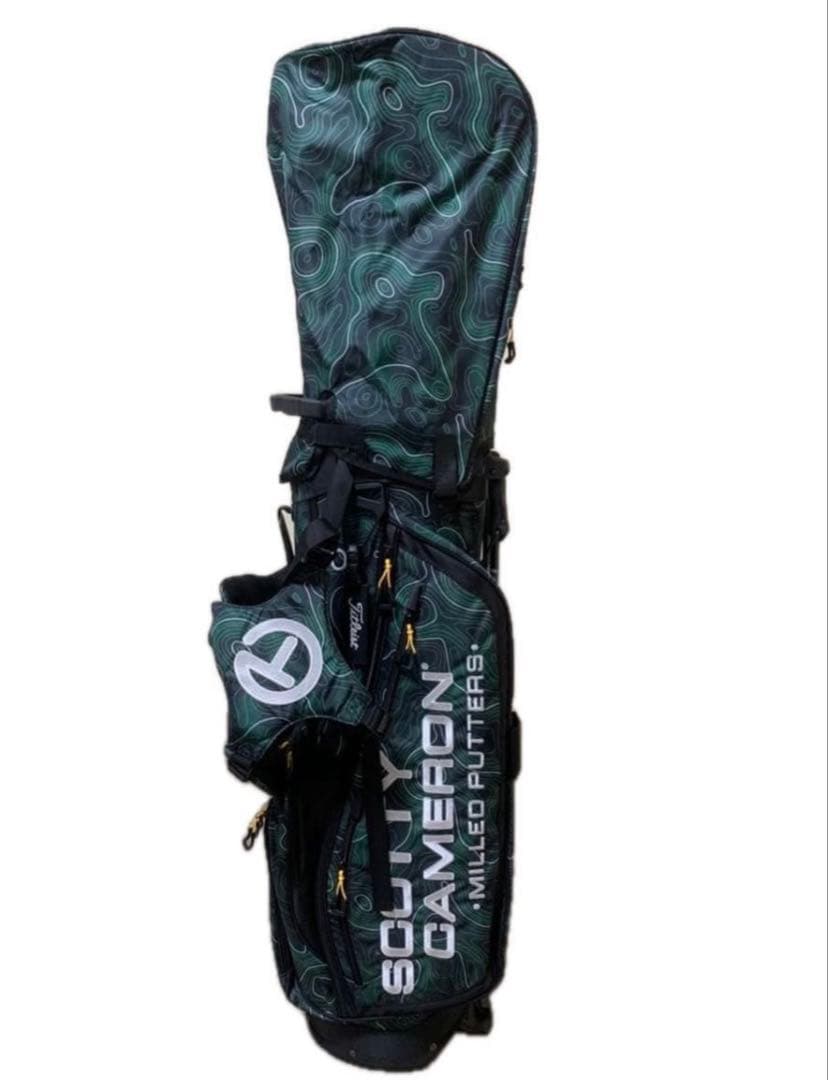 新品未使用　スコッティキャメロン　キャディバッグ　スタンド式　ブラック&グリーン