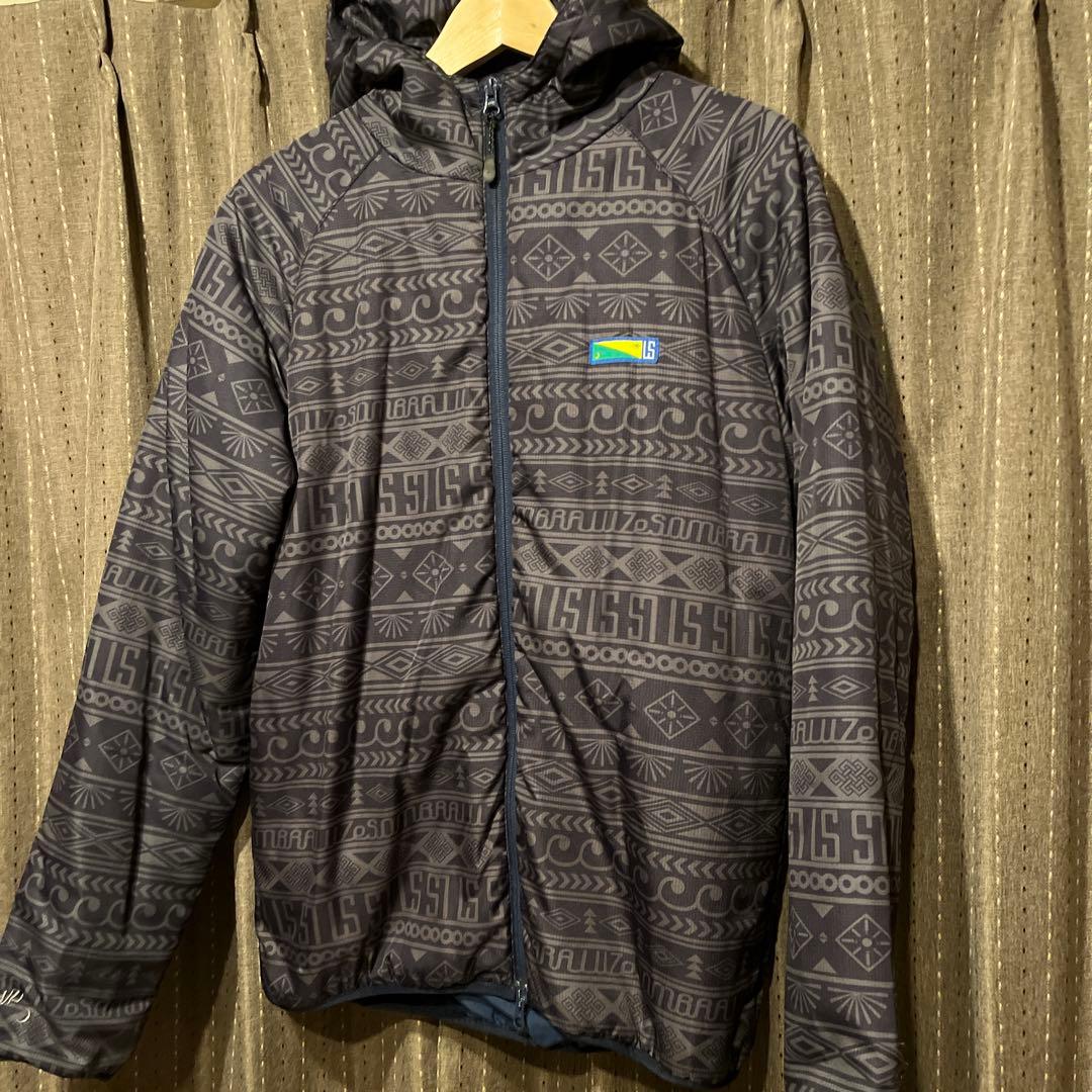Luz Somitra フード付きジャケット M ダークグレー 幾何学模様