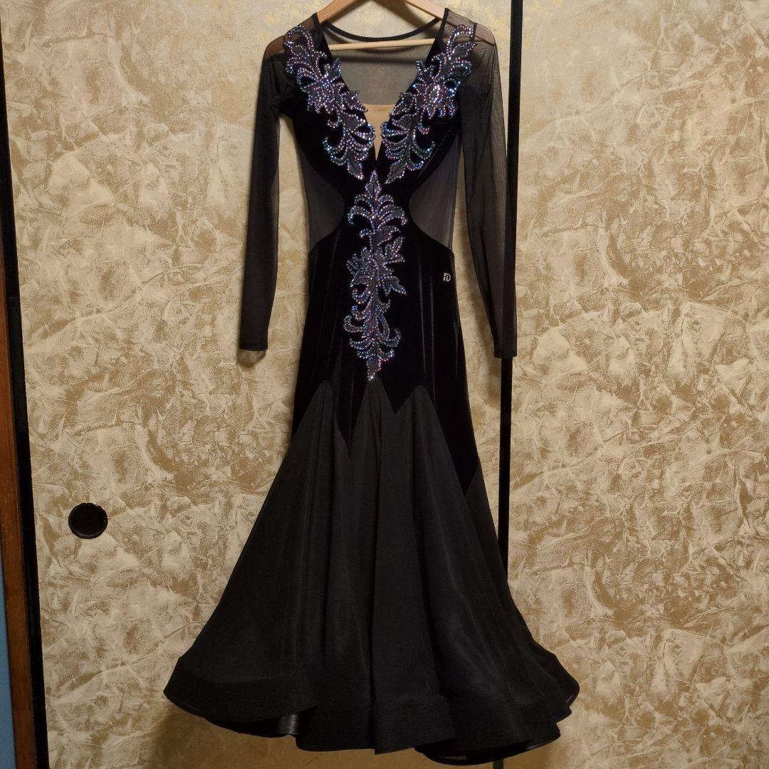 社交ダンスドレス 長袖 ブラック10％OFFしました